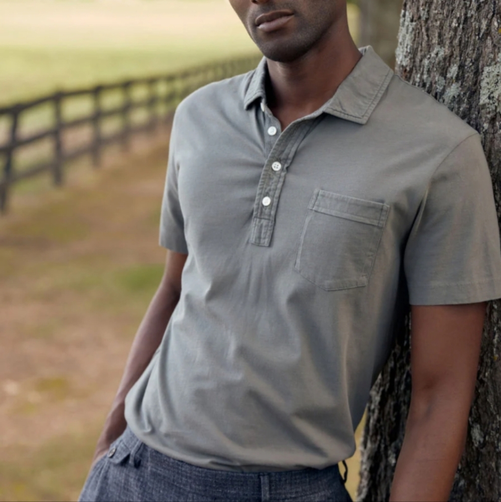 Billy Reid Micro Stripe Pocket Polo Short Sleeve